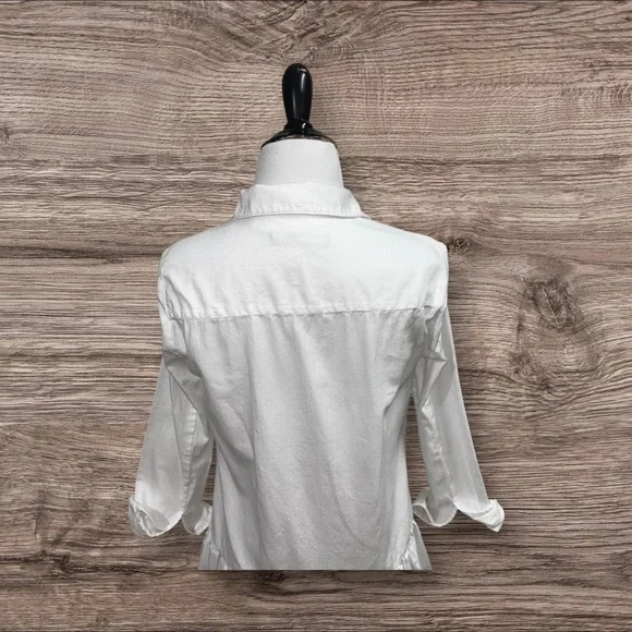 BCBGMaxAzria Women's Size XXS Mariela Shirt Dress White Long Sleeve Button Down - Picture 10 of 12
